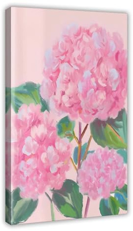 IYTAFGYT Pink Hydrangeas Bush Print Canvas Poster Bedroom Decor Landscape Decor Gift 08x12inch(20x30cm)