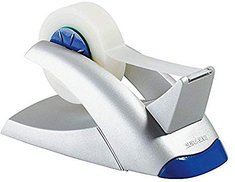 Durable Tape Dispenser Tischabroller, Klebefilmabroller, silber, 771723 | Schwerer Abroller mit Klebeband, 150 mm Breite, rutschfest durch gummierten Boden & Metall-Inlay für stabilen Stand