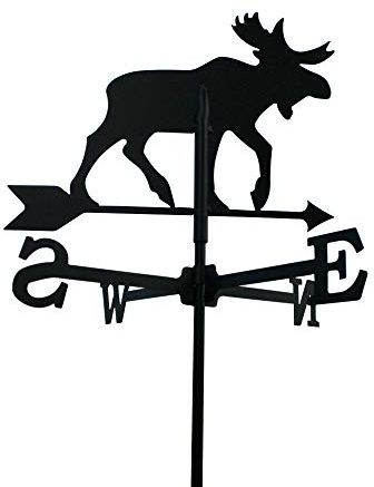 Wetterfahne 37x65cm Motiv Elch klein schwarz Stahl Windspiel 4073