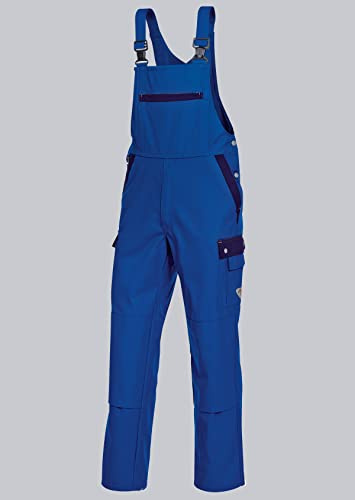 BP Profil 1844-720-113 Latzhose - Stretch-Hosenträger - Verstellbarer Bund - Taschen für Knieschoner - 65% Polyester, 35% Baumwolle - Normale Passform - Größe: 58 - Farbe: königsblau/dunkelblau