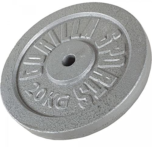 GORILLA SPORTS® Hantelscheiben - Set/Einzeln, 0,5/1,25/2/2,5/5/10/15/20/25/30 kg Gewichte, 30/31 mm, Gusseisen, Silber/Schwarz - Gewichtsscheiben, Bumper Plates