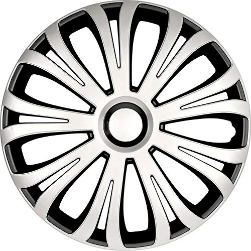 AutoStyle 4er Set Radzierblenden Avera 15-Zoll Silber/Schwarz