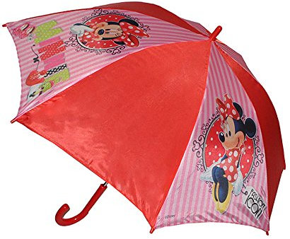 alles-meine.de GmbH Regenschirm - Minnie Mouse - Automatik - Kinderschirm Ø 83 cm - für Kinder Stockschirm Schirm - Mädchen Mickey Kinderregenschirm Punkte gepunktet Schleife Mau