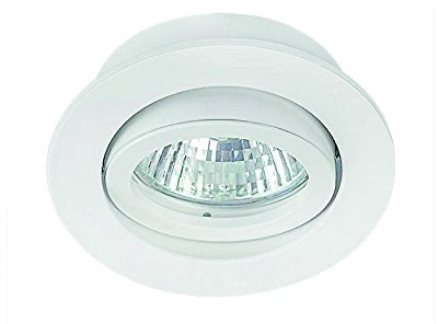 Top! Deckeneinbauleuchte DALLA Aluminium weiß Deckenspotleuchte Deckenleuchte rund, Fassung GU5.3 MR16, schwenkbar um 30°, Deckeneinbau Montage, IP20, 12V, max. 50W Spot / Downlight