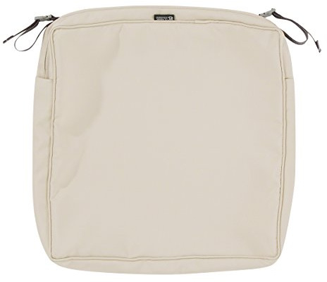 CLASSIC ACCESSORIES Montlake Wasserabweisend 53,3 x 53,3 x 7,6 cm quadratisch Outdoor Sitzkissen Slip Cover, Terrassenmöbel Stuhl Kissenbezug, Antik Beige, Terrassenmöbel Kissenbezüge