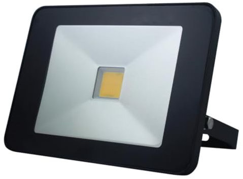 Perel Projecteur LED, 50 W, 5400 lm, 4000°K, blanc neutre, pour intérieur et extérieur, support ajustable, télécommande, aluminium, noir