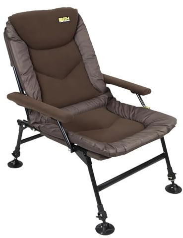 Faith Mistress Chaise de pêche Carpe L - Amorcée et Réglable - Mousse à Haute Densité - Pieds Boueux - Cadre Métallique Solide - Verrou de Jambe - Siège en Polaire