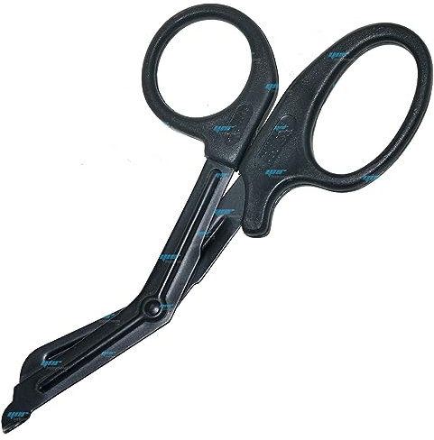 YNR Medical Bandage Scissors – Trauma Shears, Medical Scissors for Nurses, Doctors, First Aid, EMT, Paramedic, Fire Rescue, Vet & Surgical Use, Full Black | (5.5)
