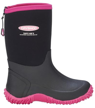 Dryshod Tuffy Outdoor Rubber Mud and Rain Boot |Waterproof | Pink | Children | Size 13