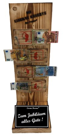Genial-Anders Jubiläum Geschenk - Eiserne Reserve Mausefalle Geldgeschenk lustige persönliche Geld Geschenk Geld verschenken verpacken Geschenkverpackung -s- Zum Jubiläum alles Gute