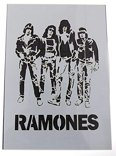 Ramones Band Schablone - Malen Schablone für Kunst Handwerk und Dekorieren - Wiederverwendbare Schablone Hergestellt aus Waschbar Plastik - Farbe Design auf Wände, Stoff, Möbel …