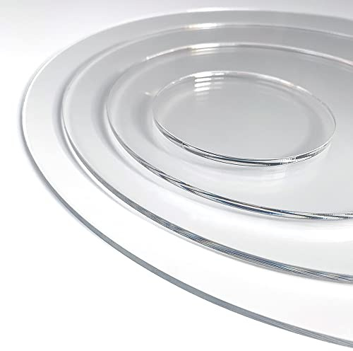 Rond Verre Acrylique Transparent - 30 cm - Épaisseur 4 mm. Rond en Verre Acrylique 4mm. Plaque Ronde Acrylique Transparente 4 mm. Disque Plastique Acrylique. Cercle Acrylique Transparent