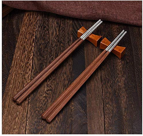 Palillos de plata de plata de ley de los hogares 2 pares de alas de pollo de la caja de regalo de madera cosiendo todos los palillos de plata cubiertos de plata (Color : 6G one pair two pai)