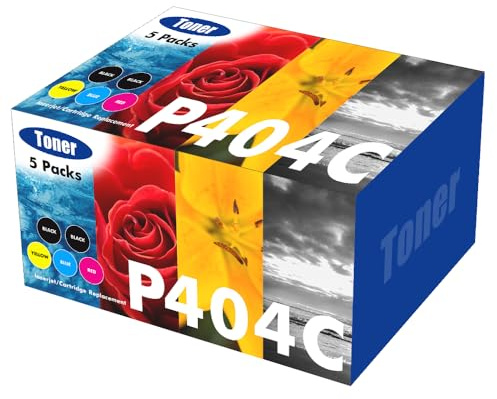 P404C C480W Toner Kompatibel für Samsung Xpress C480FW C480W 5er-Pack | C48X C480 C480FN C430 SL-C430W C432 C432W C433 C433W C482W C482FW C483W C483FW CLT-P404C 404S CLT-K404S CLT-Y404S Series