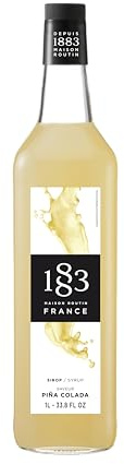 1883 Maison Routin Premium Pina Colada Flavoured Syrup for Cocktails, Mocktails, Smoothies, Iced Tea, Desserts Glass 1L | Flavoured Syrup, For Coffee, Tea, Cocktails, Iced Drinks & Desserts, Made with Pure Cane Sugar, No Artificial Colours, Vegan