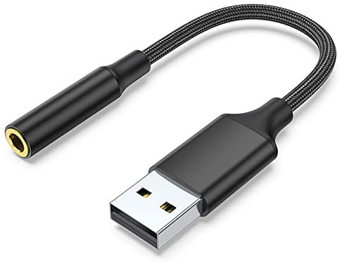 Olakin Adaptateur Audio USB Vers Jack 3,5mm [Hi-FI/TRRS 4 Pôles] Avec Microphone, Carte Son Compatible Windows PC, Mac, Surface, PS4, Ordinateur Portable