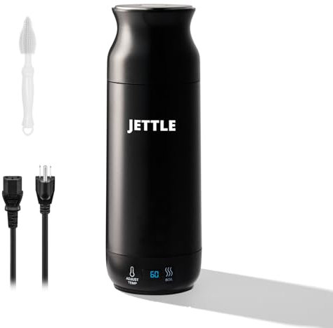 Jettle - Caldaia elettrica - Riscaldatore portatile da viaggio per caffè, tè, zuppa di latte, pentola d'acqua da viaggio in acciaio inox con controllo della temperatura, LED, spegnimento automatico,