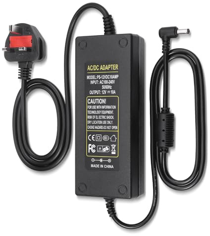 JIZZU 12V 10A Power Supply Adapter AC 100-240V 120W Voltage Converter | LED Transformer Power Supply Adapter 5.5x2.5mm/2.1mm DC Output Jack for LED Strip Modules Light CCTV Cameras 3D Printers