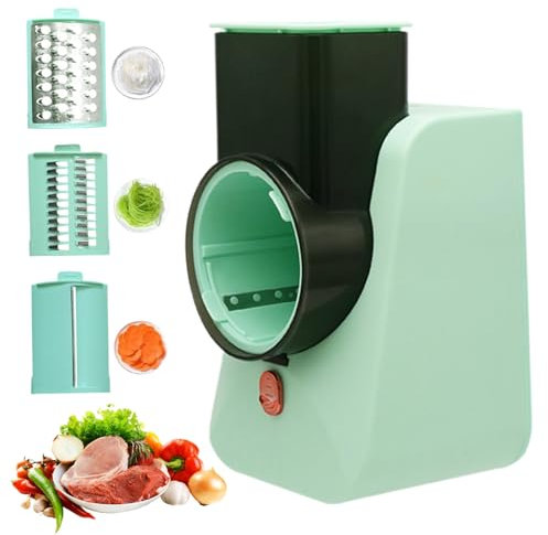 Electric Cheese Grater Electric Vegetable Shredder Food Processor Grater with 5 Attachments Multifunctional Vegetable Slicer Salad Maker Fruit Cutter, Spiralizer
