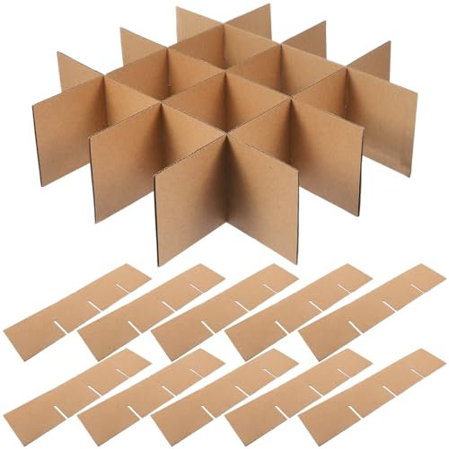 Glass Divider for Moving Box: 1 Set Kitchen Wine Glassware Packing Moving Boxes Cardboard Dividers Kits for 16 x 12 x 12 Inch Box for Shipping Packaging