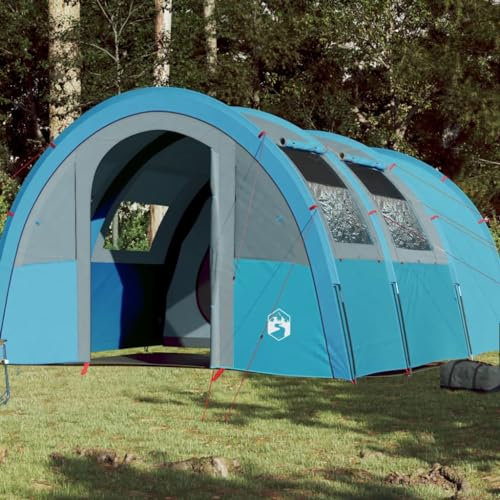 Annlera Tunnelzelt Blau Campingzelt 4 Personen Familienzelt Großes Zelt Campingzelt Wasserdicht für Camping Reise Trekking Garten 483x340x193 cm