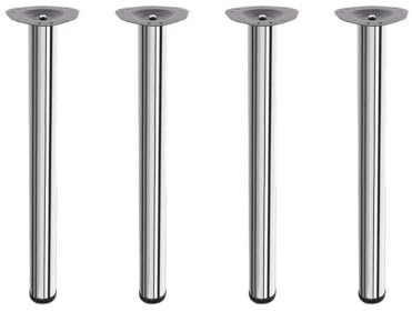 Stolmet Round Table Legs Made from Stainless Steel - Adjustable Height, Extendable by 2.5 cm – 710mm, 820mm, 1100mm (28, 32, 43) – 60mm Diameter (Chrome, 710mm (28 Inches) x4)