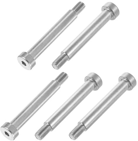 sourcing map 6Pcs 304 Stainless Steel Shoulder Bolt 60mm Shoulder Dia 60mm Shoulder Length M8 Thread Hex Socket Shoulder Bolts for Textile Hydraulic Injection Molding Machinery Industries