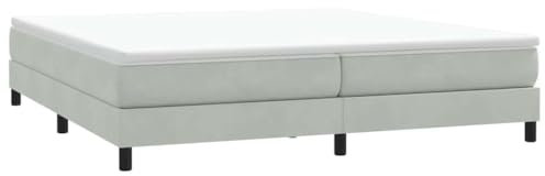 vidaXL Resårsäng utan madrass ljusgrå 200x220 cm sammet, Säng, Sängbotten, Sammet Säng, Sovrumsmöbler, Dubbelsäng, Stoppad Säng
