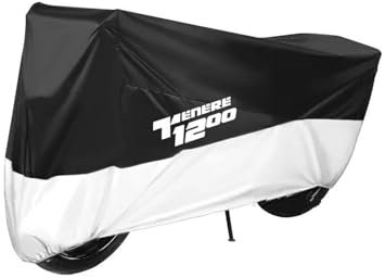 MARCAI Motorradabdeckung Für YA&MAHA Tenere1200 2014-2021 Motorrad-Schutzhüllen Wasserdicht Regen- Und Staubdicht(Black Silver,XXL for 200cm)