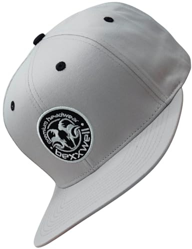 Bexxwell Snapback Cap mit Logopatch (optimale Passform, Kappe, Unisex) (DE/NL/SE/PL, Alphanumerisch, Einheitsgröße, Hellgrau)