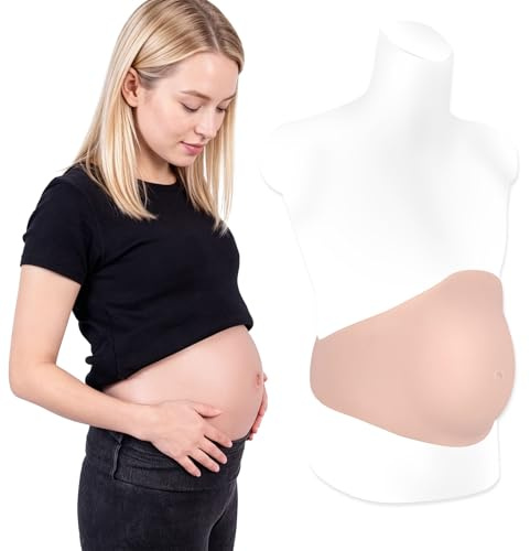 YEEFAIRY Faux Ventre de Grossesse Silicone Moulage Ventre Femme Enceinte Realiste Expérience Adaptée aux Hommes pour Photographie Cosplay Fake Pregnant Belly