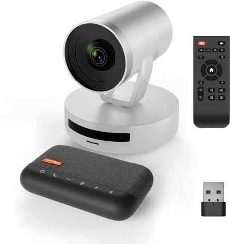 Nuroum Sistema de Cámara Web para Conferencias, Zoom Óptico de 5X, Cancelación de Ruido, Autofocus, Sistema de Videoconferencia Todo en Uno, PTZ Webcam de 1080P, Altavoz y Micrófono con Bluetooth