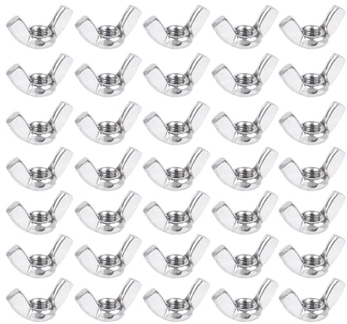 120 Stück Schmetterlingsmutter, Flügelmutter M6, Hochwertige Flügelmuttern Sortiment Metrische Rostfreie Wing Nut, Standard Schmetterlingsmuttern für Flügelschraube