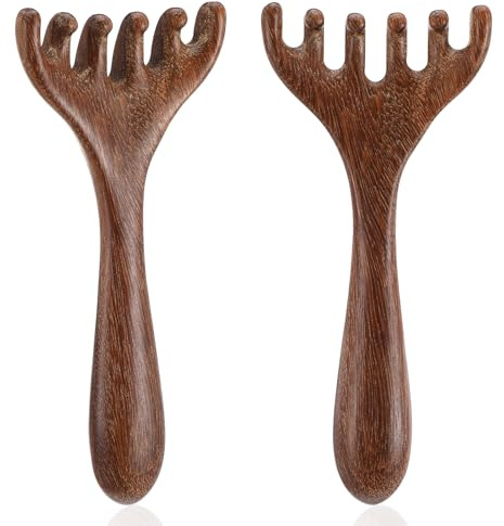 YUXIANLB 2PCS Wooden Massage Comb,Therapy Comb, Portable Head Scratcher Massager Relaxation, Head Meridians Massager Combs Tool for Hair Growth Hair Care, Sandalwood Massage Combs for Family Friends