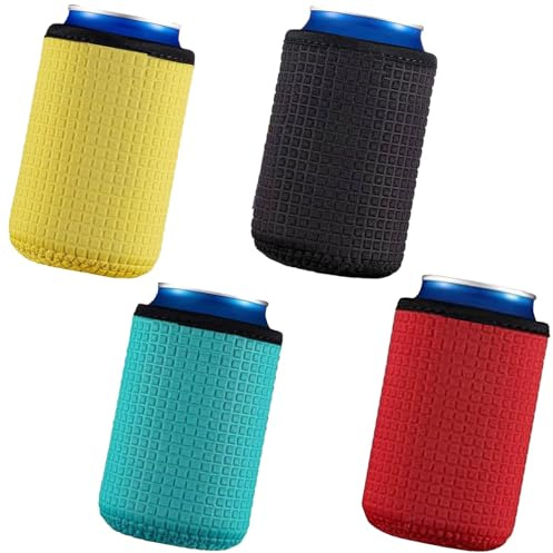 4 PCS Can Cooler Beer Cooler Sleeve Insulators – Keeps Beverages Cold – Beverage Insulated Sleeves for Parties, Picnics