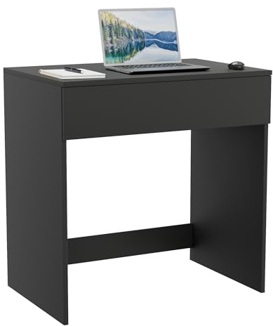 ComfortCove Computertisch mit Schublade, Schminktisch, 75 cm, Schwarz | Schreibtisch für Laptop, Gaming Tisch, Platzsparender Tisch zum Lernen, Arbeiten