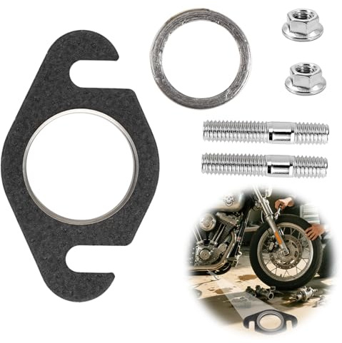 Auspuffdichtung Auspuff Stehbolzen Krümmer Dichtung Set für 50ccm Roller, Auspuffdichtung Universal Auspuffkrümmer, Kompatibel mit Aerox Bw's, Booster, Nitro, Aerox, Mach-G, Jog-R, Ovetto