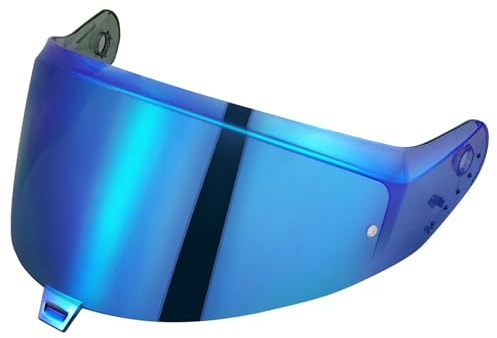 Visiere Casque Moto pour Shark SKWAL i3/RIDILL 2/ D-SKWAL 3,Visière de Casque de Protection Contre Le Vent Moto,Remplacement de Visière de Lentille pour Casque intégral (Bleu Chromé)