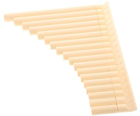 QUMIIRITY 18-pipe Pan Flute Musical Instrument Kit with Carrying Bag, Easy to Learn Resin Panpipe for School Use and Education, Ivory White Beginner Pan Pipes for Folk Music