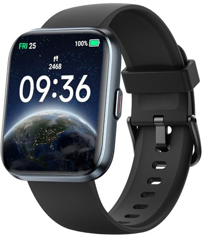 Smartwatch Herren Damen, 1,8 AMOLED-Display Smart Watch mit Telefonfunktion Alexa, Fitnessuhr mit Herzfrequenz Schlaf SpO2 Schrittzähler 110 Sportmodi IP68 Wasserdichte, Sportuhr für iOS Android