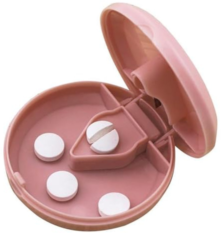 Cortador de píldoras, cortador de pastillas herméticamente sellado para | cortar a mitad tabletas pequeñas o grandes – de almacenamiento fácil de transportar y abierta con hebillas para ancianos