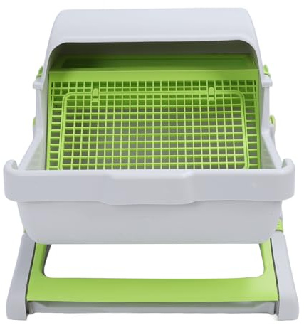 Fafeims Lettiera per Gatti Grande, Semiautomatica, Autopulente, Facile da Montare, Stile Secchio Ribaltabile, Zona Toilette per Gatti, Materiale PP