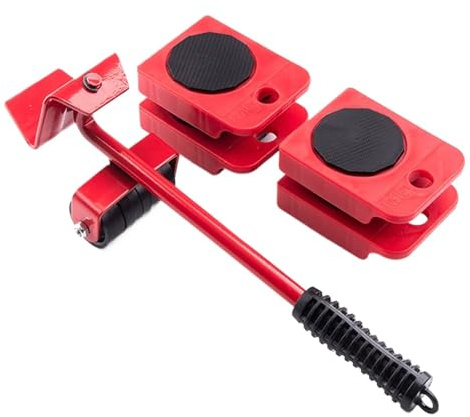Ensemble d'outils for Le déplacement de Meubles, Patins manutention Robustes, roulettes for appareils électroménagers, Chariot Levage(Red 2PCS)