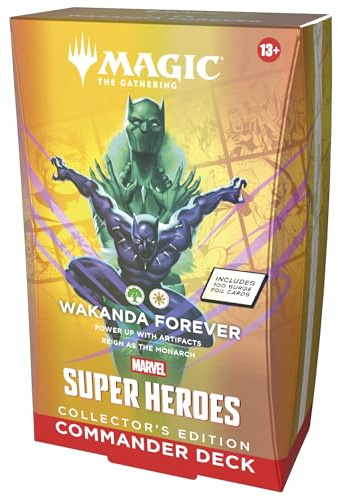 Edición de coleccionista del mazo de Commander de Magic: The Gathering | Marvel Super Heroes - Wakanda por Siempre (Versión en Inglés)