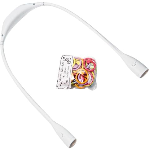 Lampada Da Lettura Per Il Collo - Lampada Da Collo A LED Ricaricabile, Da Lettura Adatta Agli Occhiali, Luce Per Lavoro A Maglia E Uncinetto, 3 Temperature Di Colore, Porta Aghi Magnetico Incl