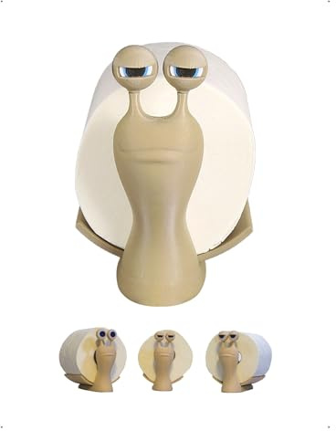 KONFEN Porte Papier Toilette Escargot Amusante Pied Imprimé 3D, Porte-Rouleau Support Rouleau WC sans Percage Organisateur Gain Place Créatif, Décoration Les Toilettes Bain Maison Cadeau, Naturelle