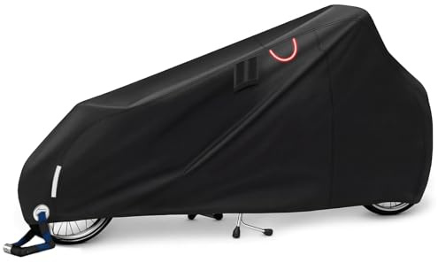 Lasthjulsskydd, 420D oxfordtyg regnskydd för lastcyklar, 270 x 63 x 74 x 100 cm, cykelskydd vattentätt med reflekterande ränder, regnsäker, snösäker, slitstark, UV-resistent