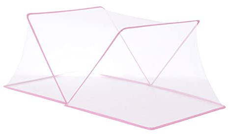 Ysyqkn Himmelbett Zimmerdekoration, Zusammenklappbares Bettzelt für Erwachsene, Bettvorhang für Wohnzimmer, Rosa 190x160x80cm
