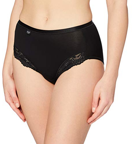 Sloggi Damen Unterhose Romance Maxi, 46, Schwarz