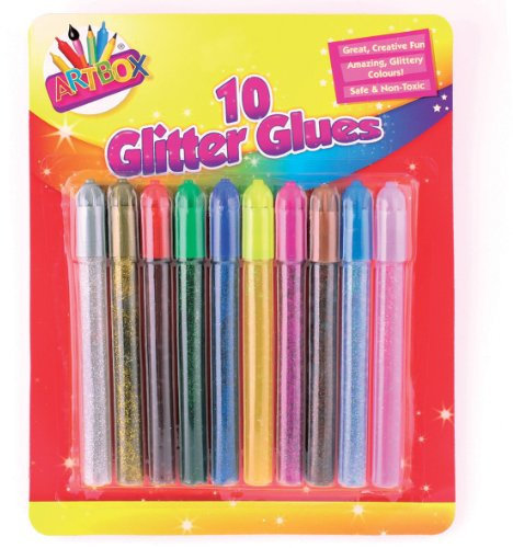 ARTBOX Glitzer-Klebestifte, farblich sortiert, 10er-Pack
